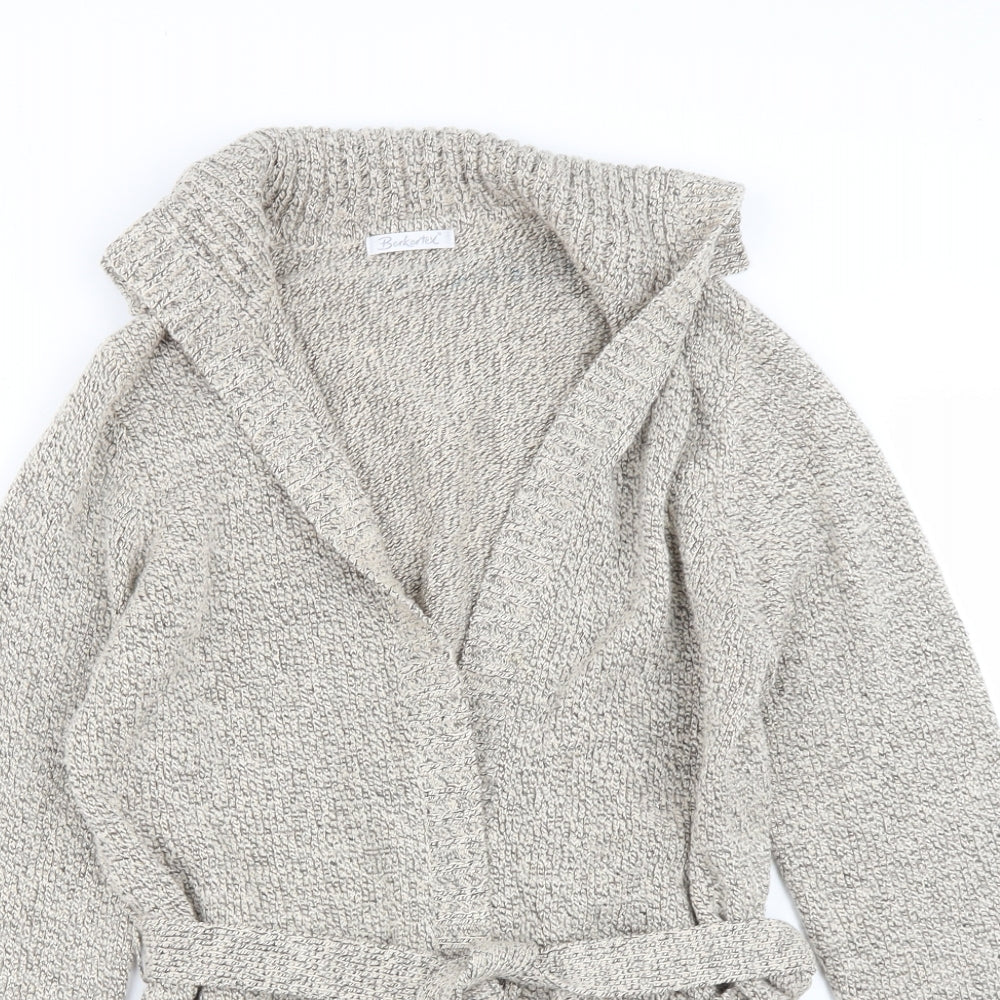 Berkertex Womens Brown V-Neck  Acrylic Cardigan Jumper Size 12