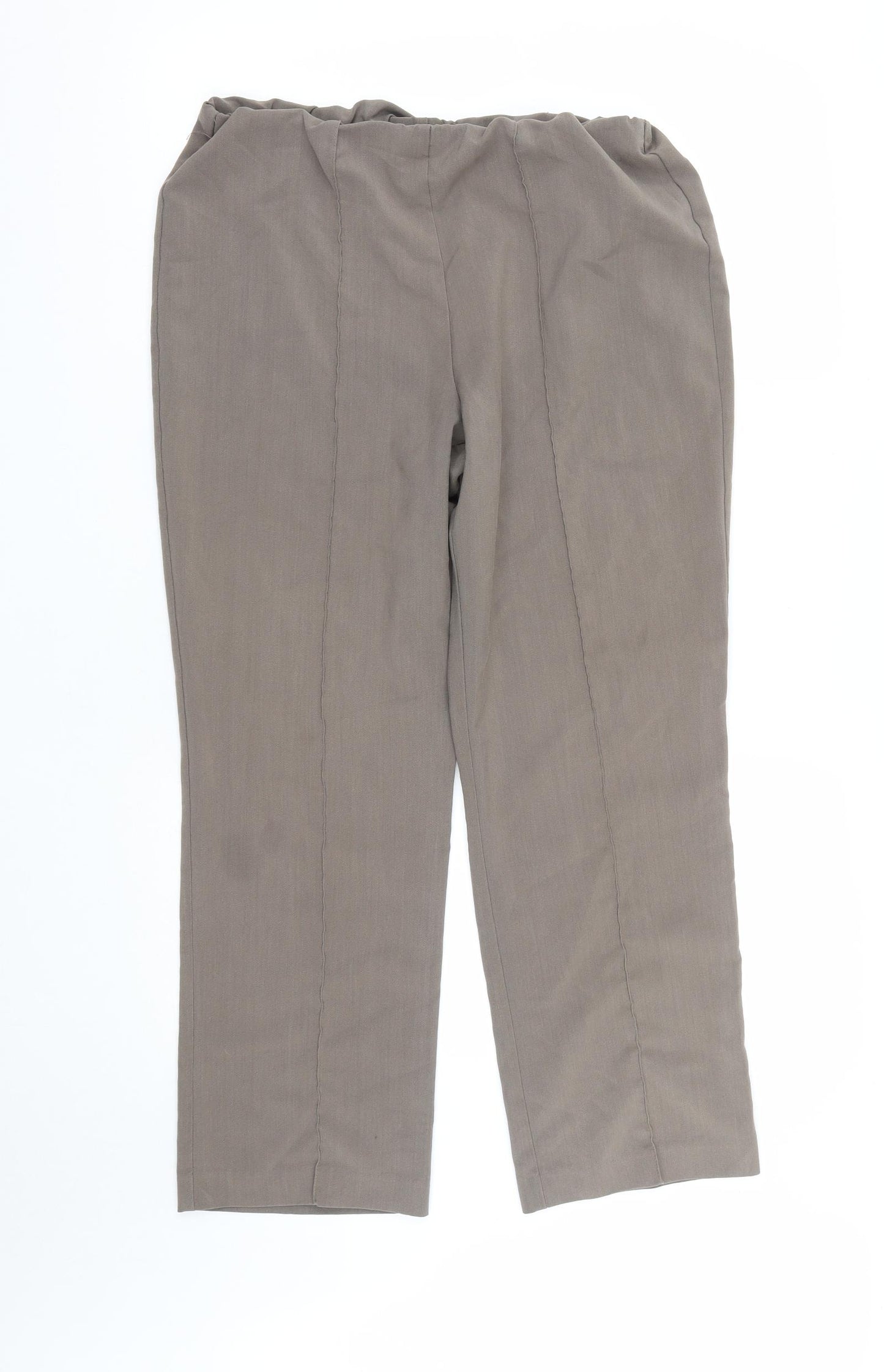 Bonmarché Womens Brown  Polyester Trousers  Size 12 L27 in Regular
