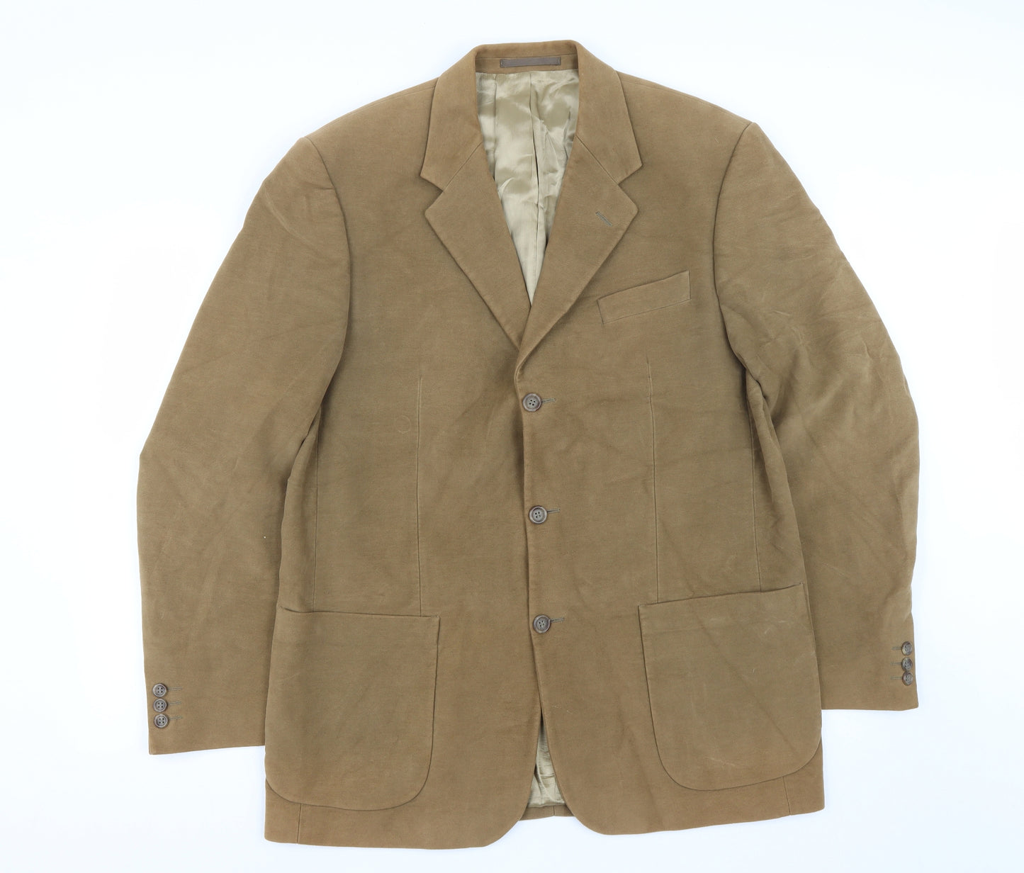 Preworn Mens Brown  Cotton Jacket Blazer Size 42