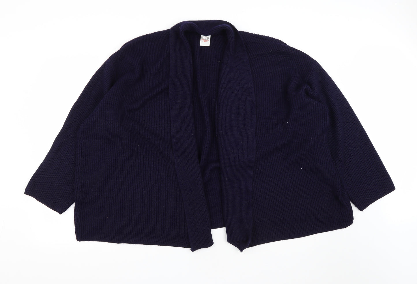 Classic Plus Womens Blue V-Neck  Acrylic Cardigan Jumper Size 26   - size 26-28