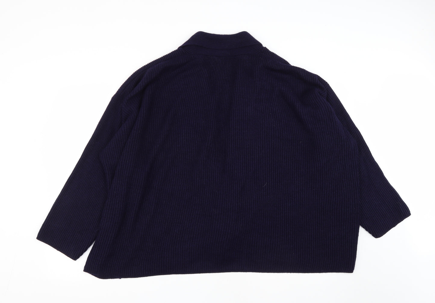 Classic Plus Womens Blue V-Neck  Acrylic Cardigan Jumper Size 26   - size 26-28
