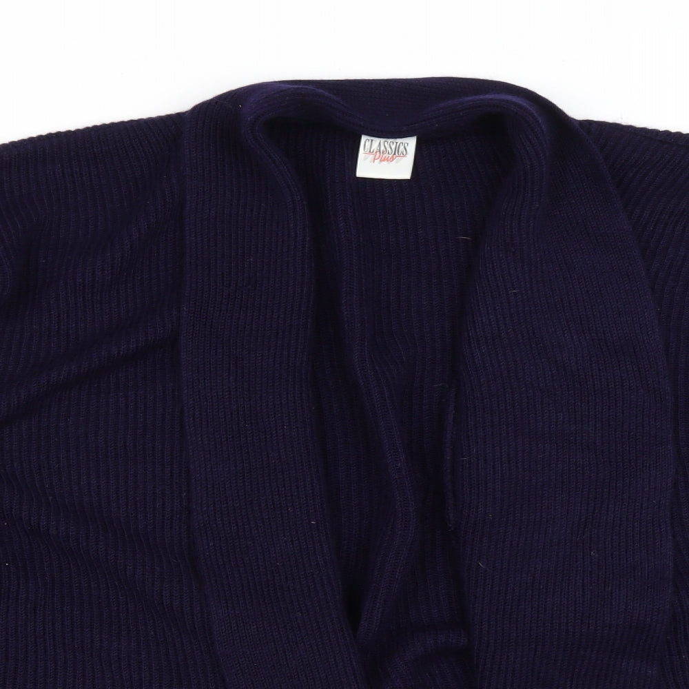 Classic Plus Womens Blue V-Neck  Acrylic Cardigan Jumper Size 26   - size 26-28