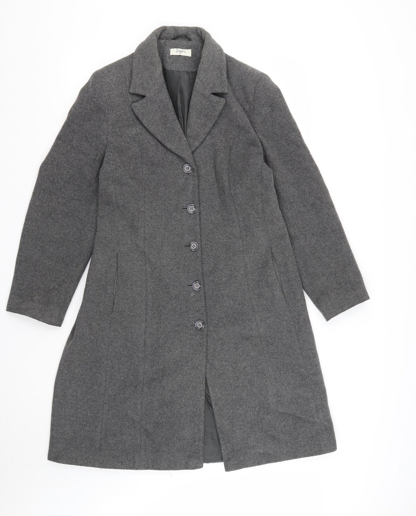 Style Womens Grey   Pea Coat Coat Size 14  Button