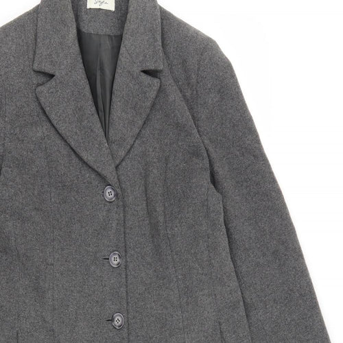 Style Womens Grey   Pea Coat Coat Size 14  Button