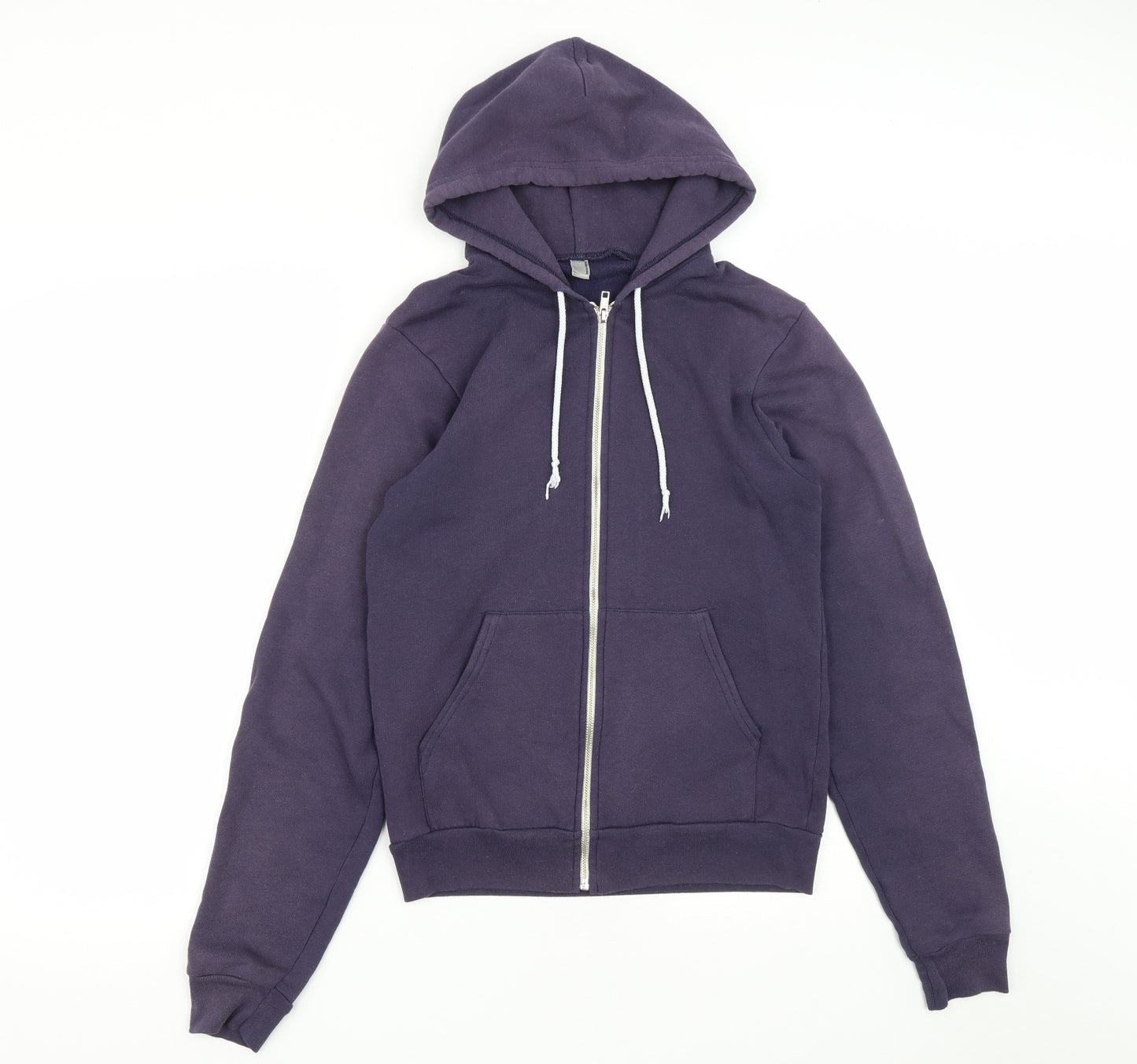 American Apparel Womens Blue  Polyester Full Zip Hoodie Size S  Zip