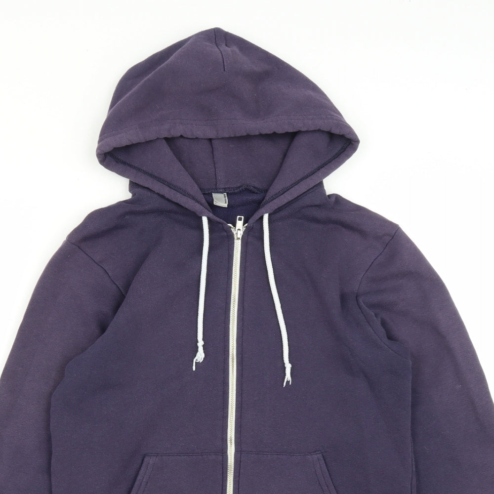 American Apparel Womens Blue  Polyester Full Zip Hoodie Size S  Zip