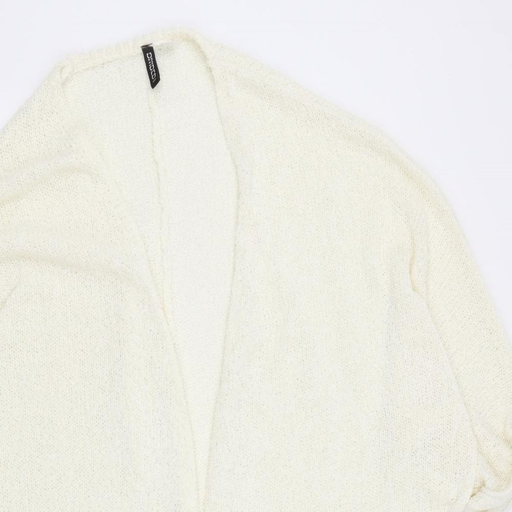 H&M Womens White V-Neck  Polyester Cardigan Jumper Size 4XL