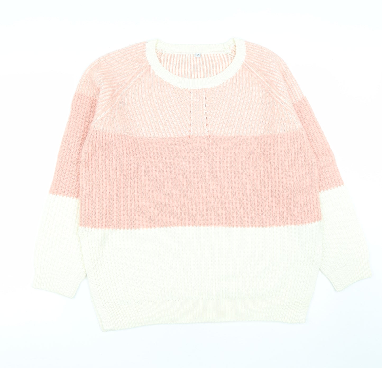 Preworn Womens Pink Round Neck  Acrylic Pullover Jumper Size 12