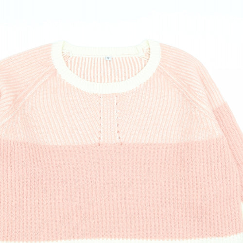 Preworn Womens Pink Round Neck  Acrylic Pullover Jumper Size 12