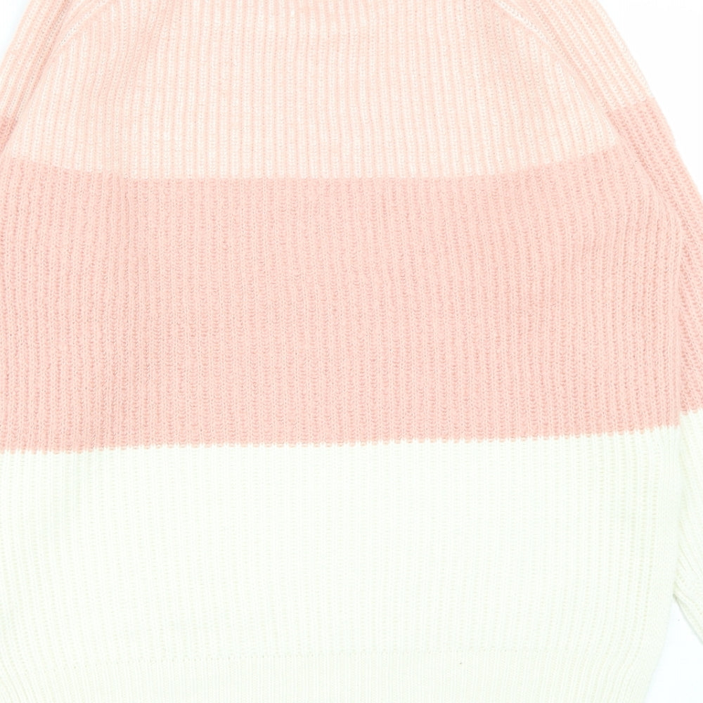 Preworn Womens Pink Round Neck  Acrylic Pullover Jumper Size 12