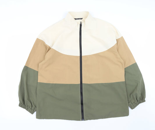 Front view of SheIn women’s green jacket, size XL, zip