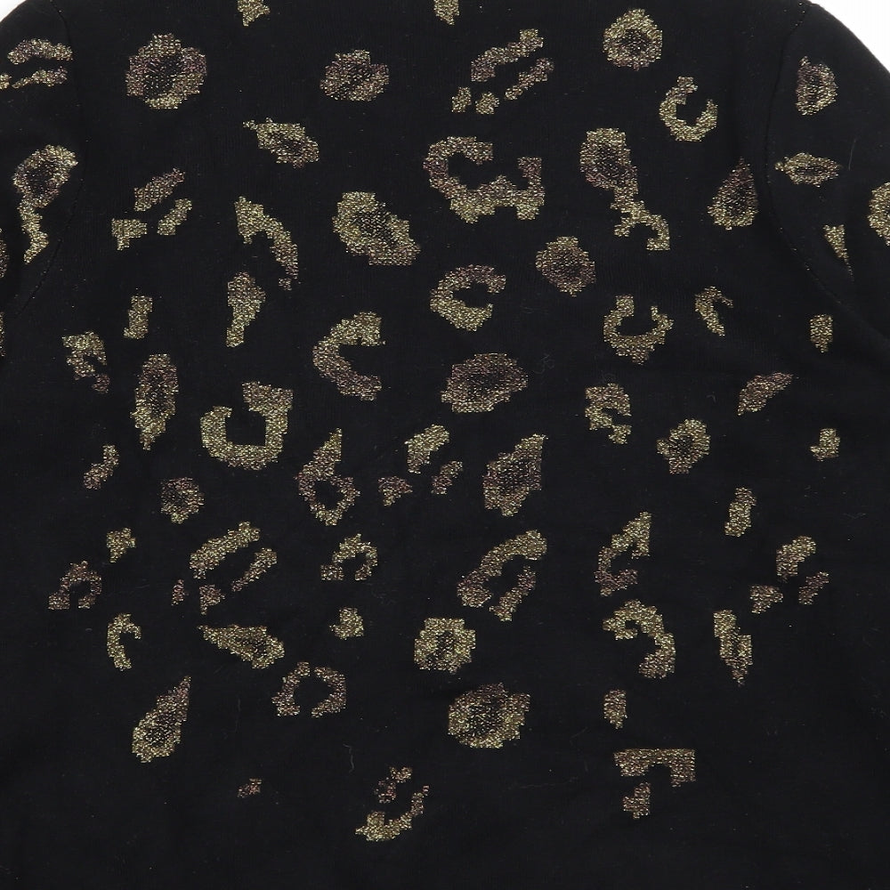 Matalan Womens Black Round Neck Geometric Viscose Pullover Jumper Size 16