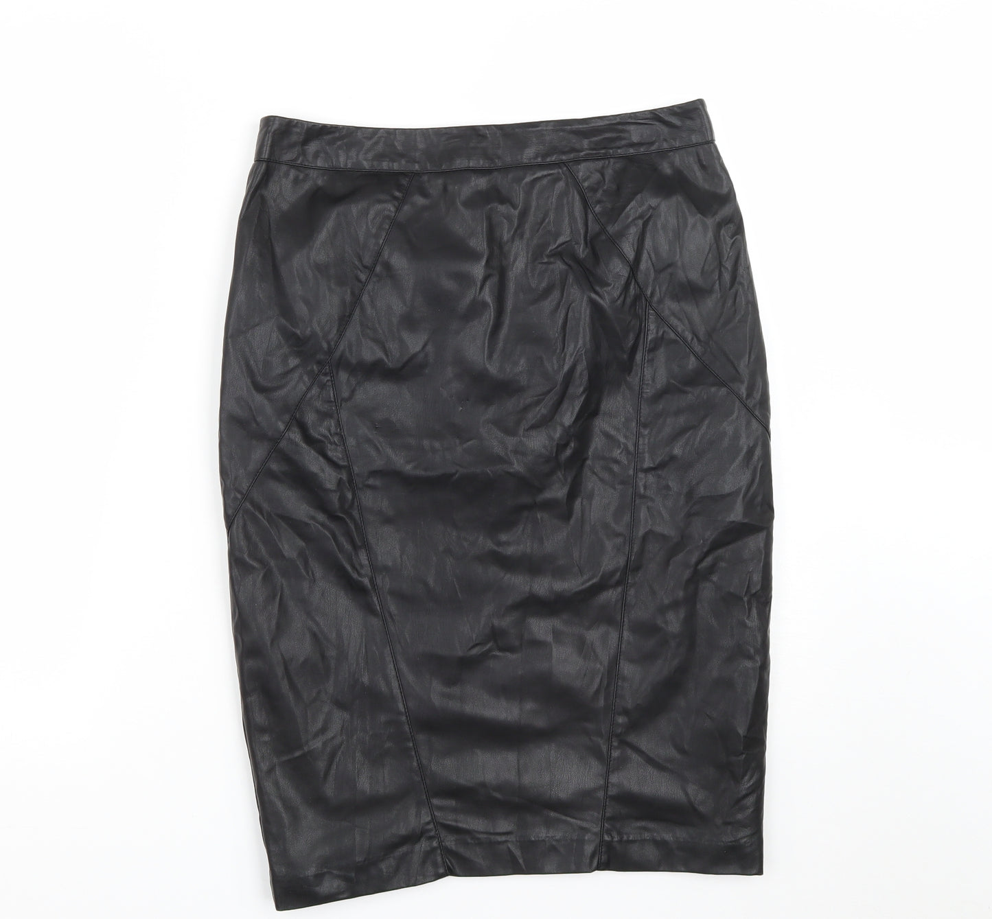 NEXT Womens Black  Polyester Straight & Pencil Skirt Size 10   Zip