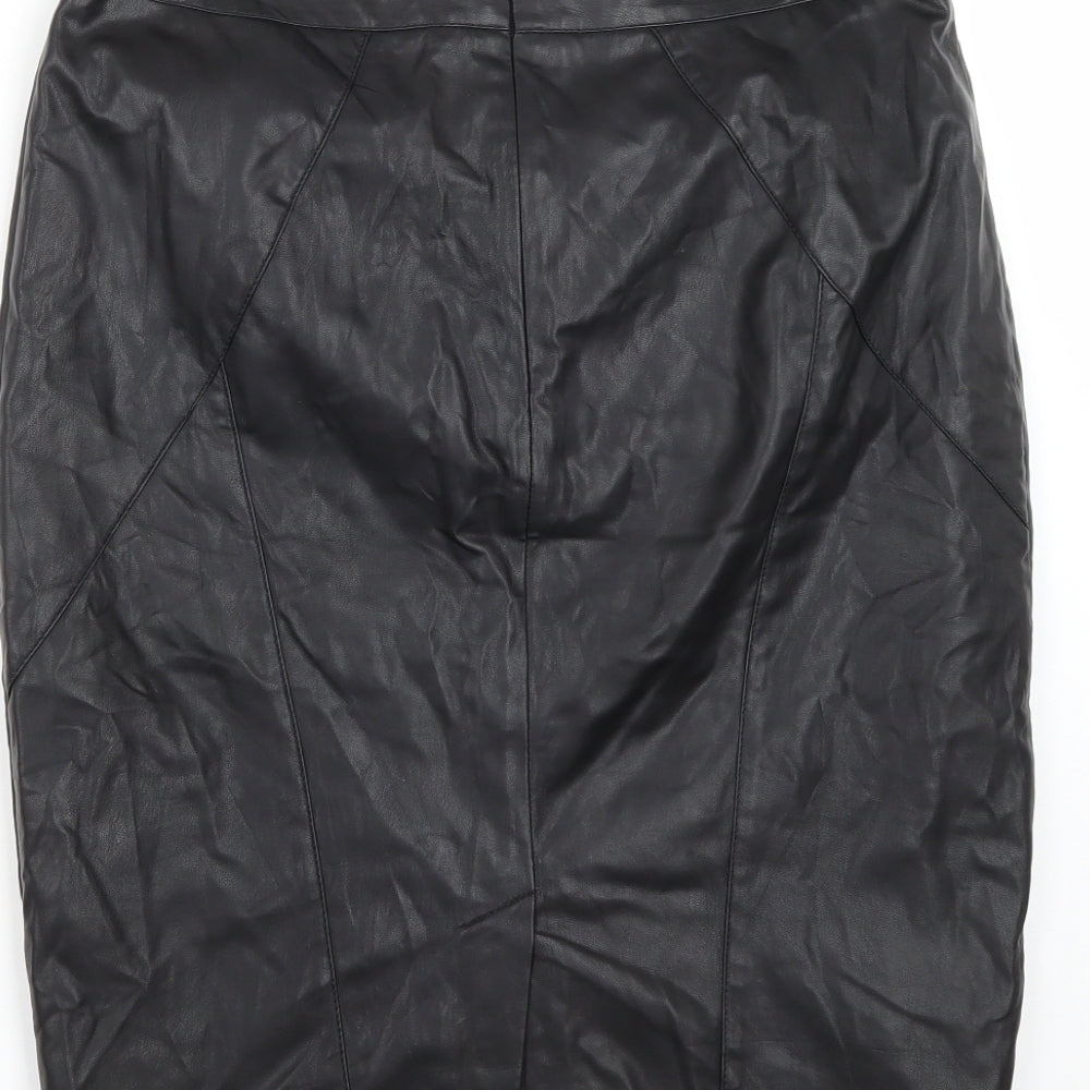 NEXT Womens Black  Polyester Straight & Pencil Skirt Size 10   Zip