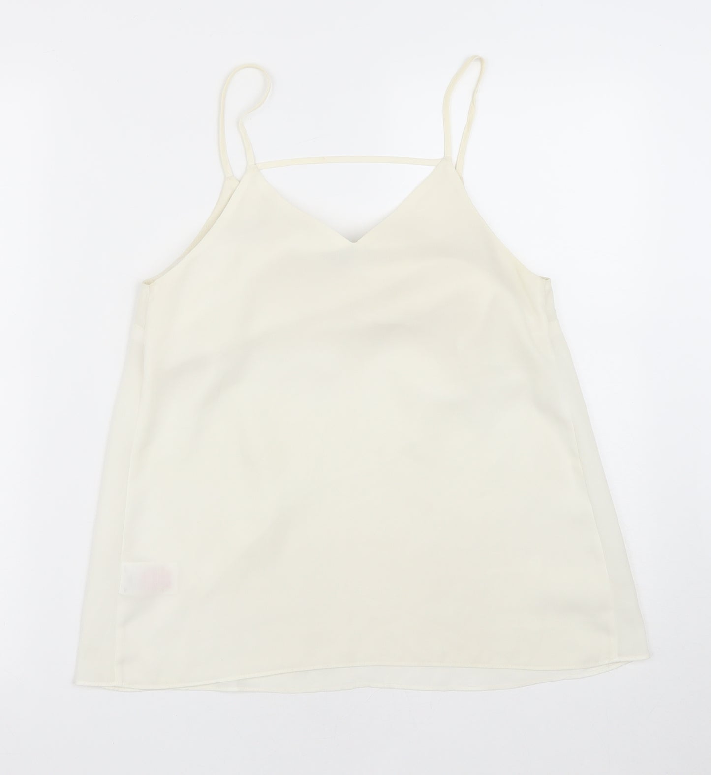 Peacocks Womens White  Polyester Camisole Tank Size 8 V-Neck