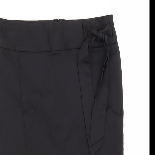 Topshop Womens Black  Polyester Straight & Pencil Skirt Size 8   Zip