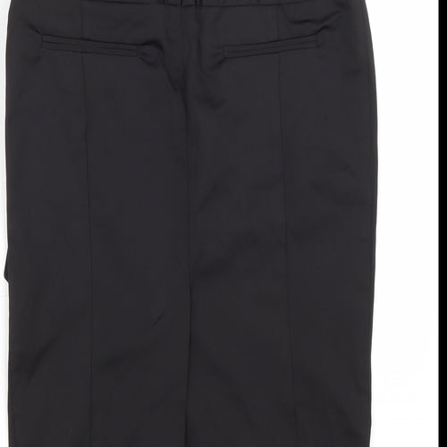 Topshop Womens Black  Polyester Straight & Pencil Skirt Size 8   Zip