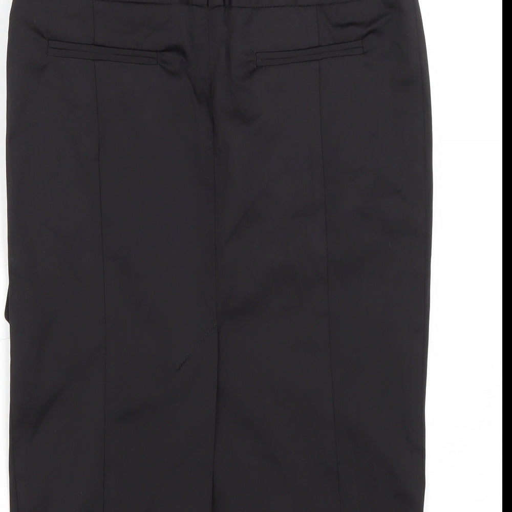 Topshop Womens Black  Polyester Straight & Pencil Skirt Size 8   Zip
