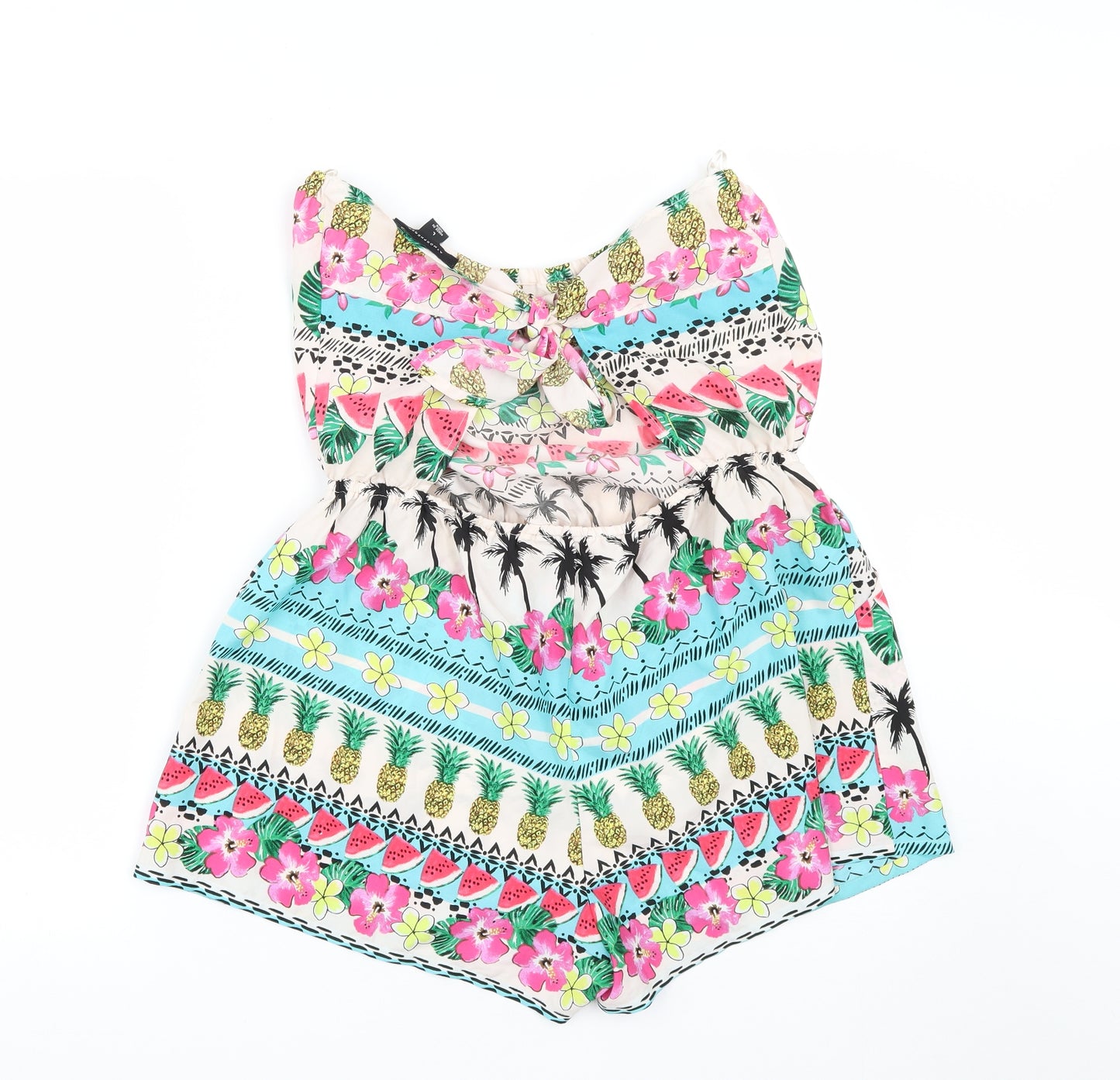 Atmosphere Womens Multicoloured Floral Polyester Playsuit One-Piece Size L  Tie - Tube Playsuit