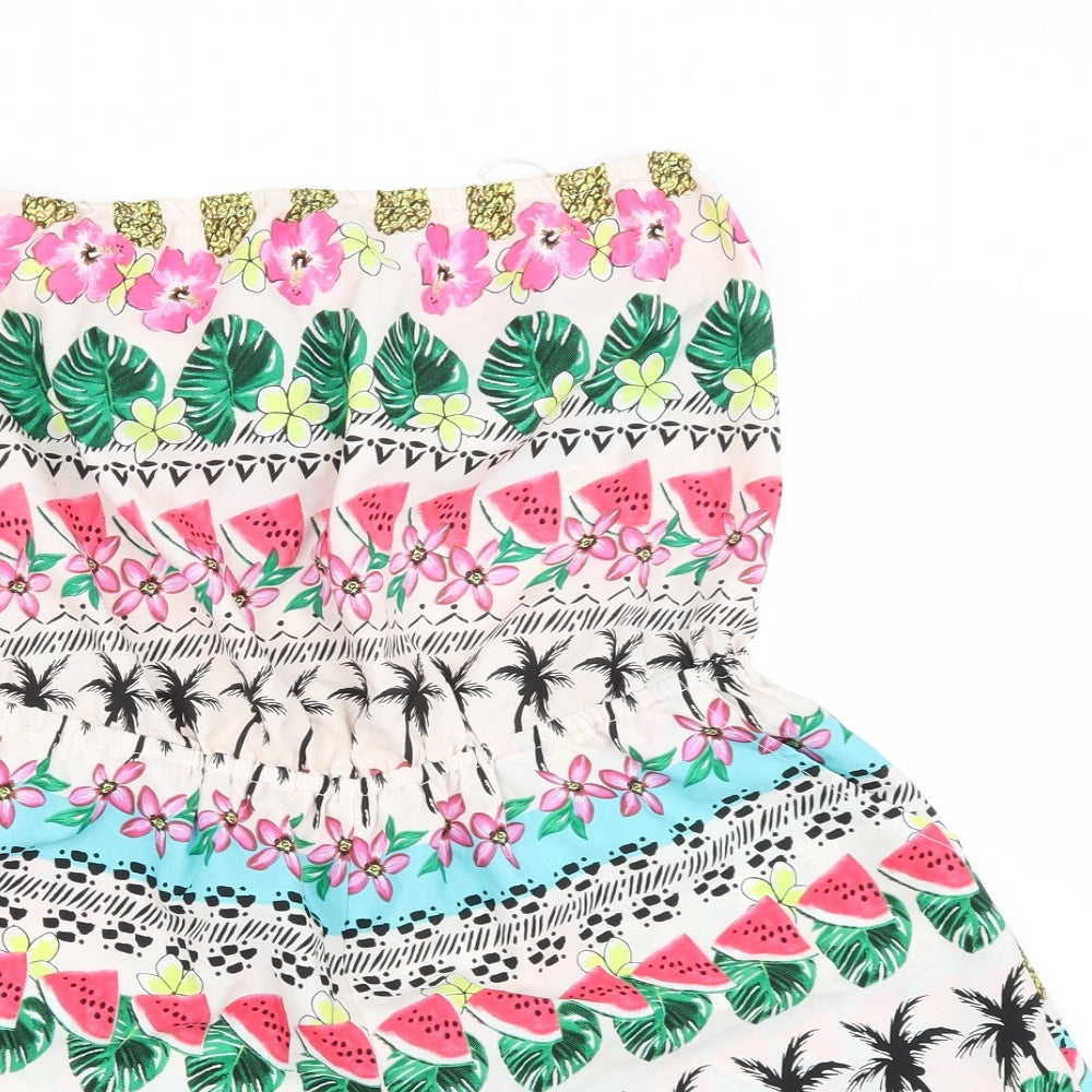 Atmosphere Womens Multicoloured Floral Polyester Playsuit One-Piece Size L  Tie - Tube Playsuit