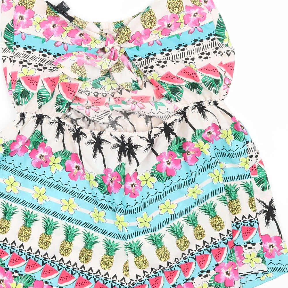 Atmosphere Womens Multicoloured Floral Polyester Playsuit One-Piece Size L  Tie - Tube Playsuit