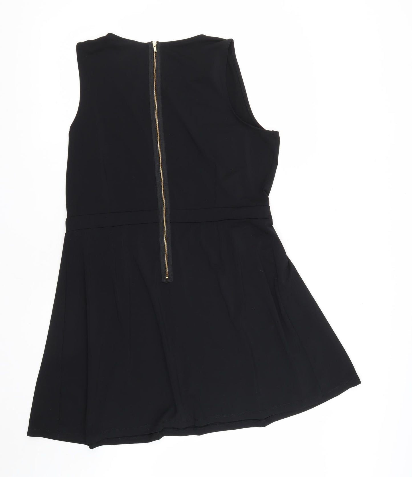 Coleen Womens Black  Polyester Fit & Flare  Size 16  Round Neck Zip