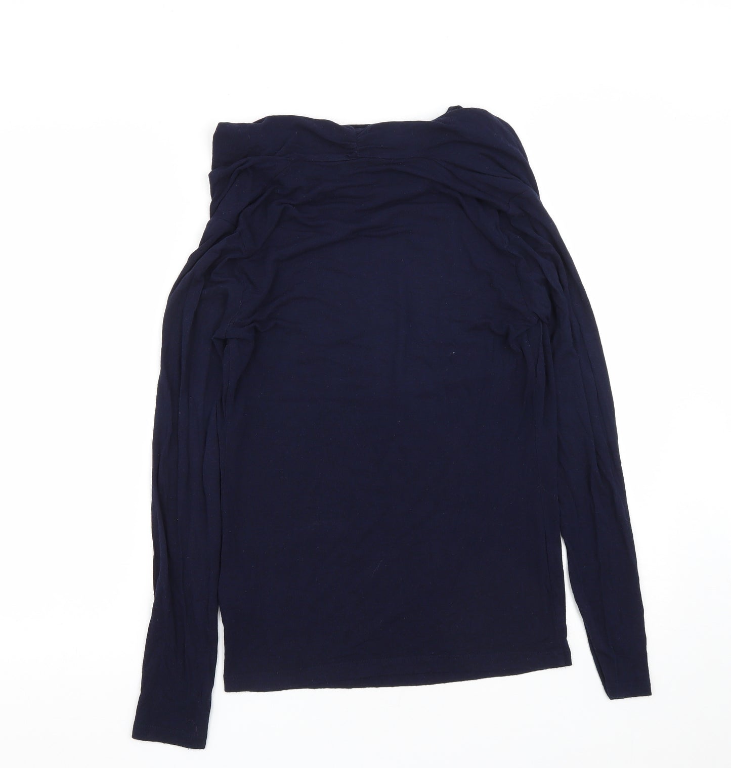 L.K. Bennett Womens Blue  Viscose Basic T-Shirt Size S Cowl Neck