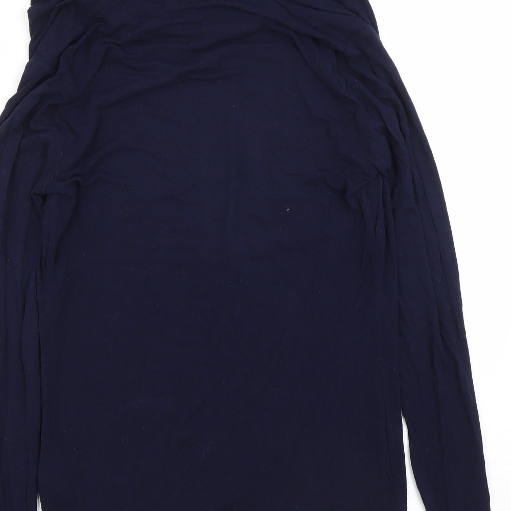 L.K. Bennett Womens Blue  Viscose Basic T-Shirt Size S Cowl Neck