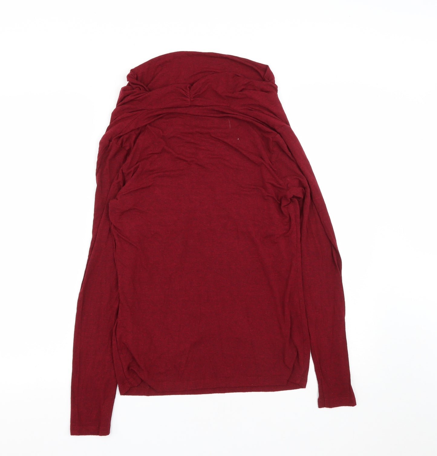 L.K. Bennett Womens Red  Viscose Basic T-Shirt Size M Cowl Neck