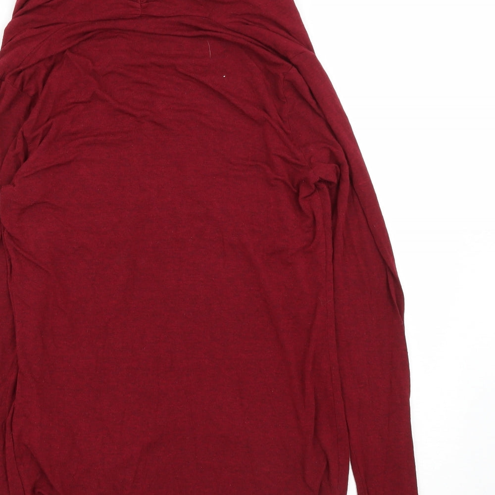 L.K. Bennett Womens Red  Viscose Basic T-Shirt Size M Cowl Neck