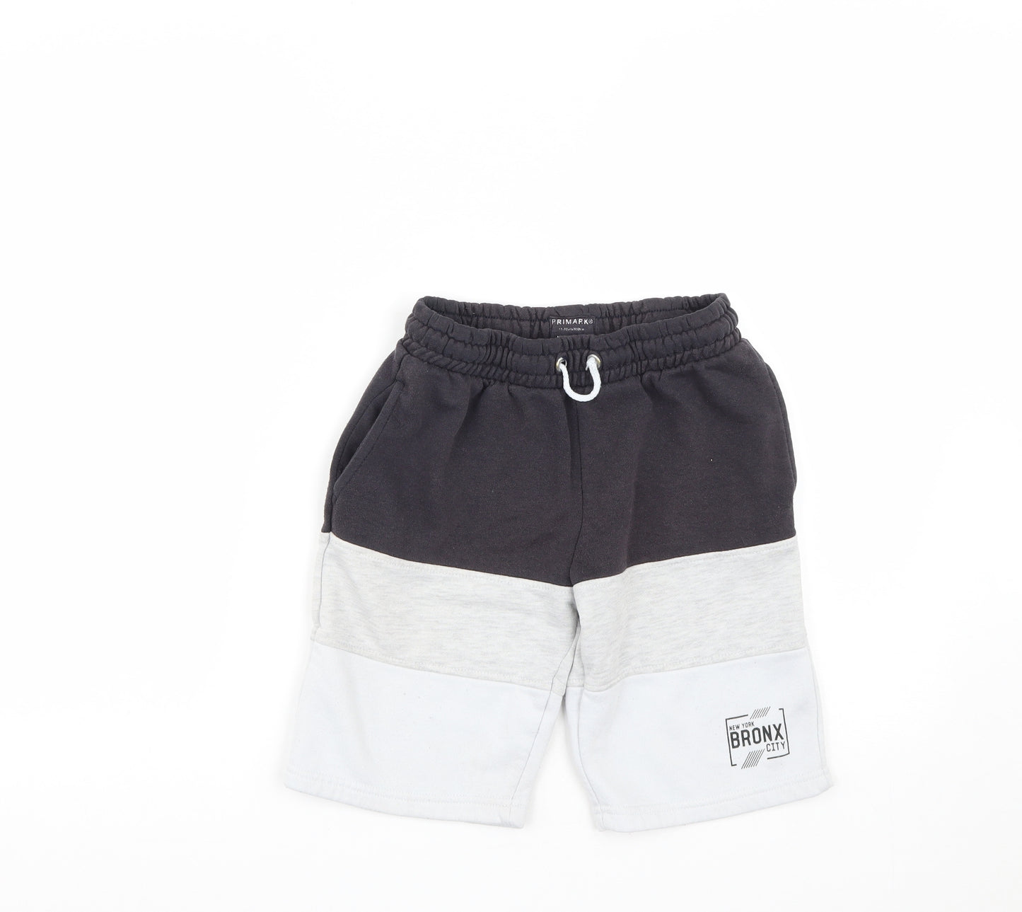 Primark Boys Grey  Polyester Sweat Shorts Size 11-12 Years  Regular Drawstring