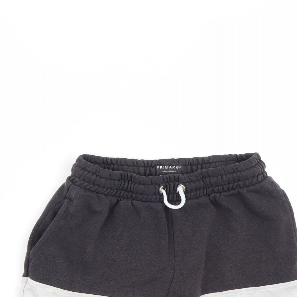 Primark Boys Grey  Polyester Sweat Shorts Size 11-12 Years  Regular Drawstring
