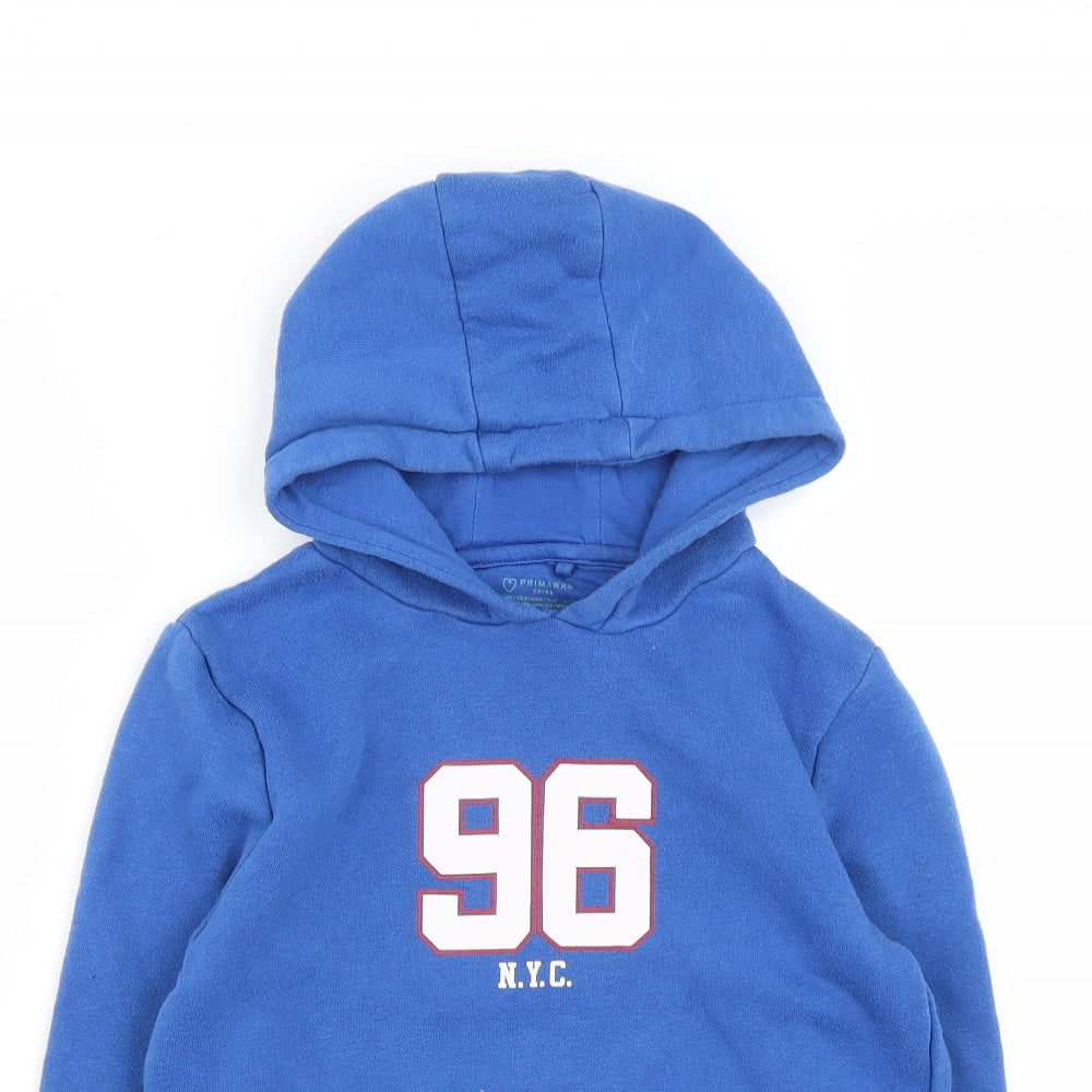 Primark Boys Blue  Cotton Pullover Hoodie Size 8-9 Years
