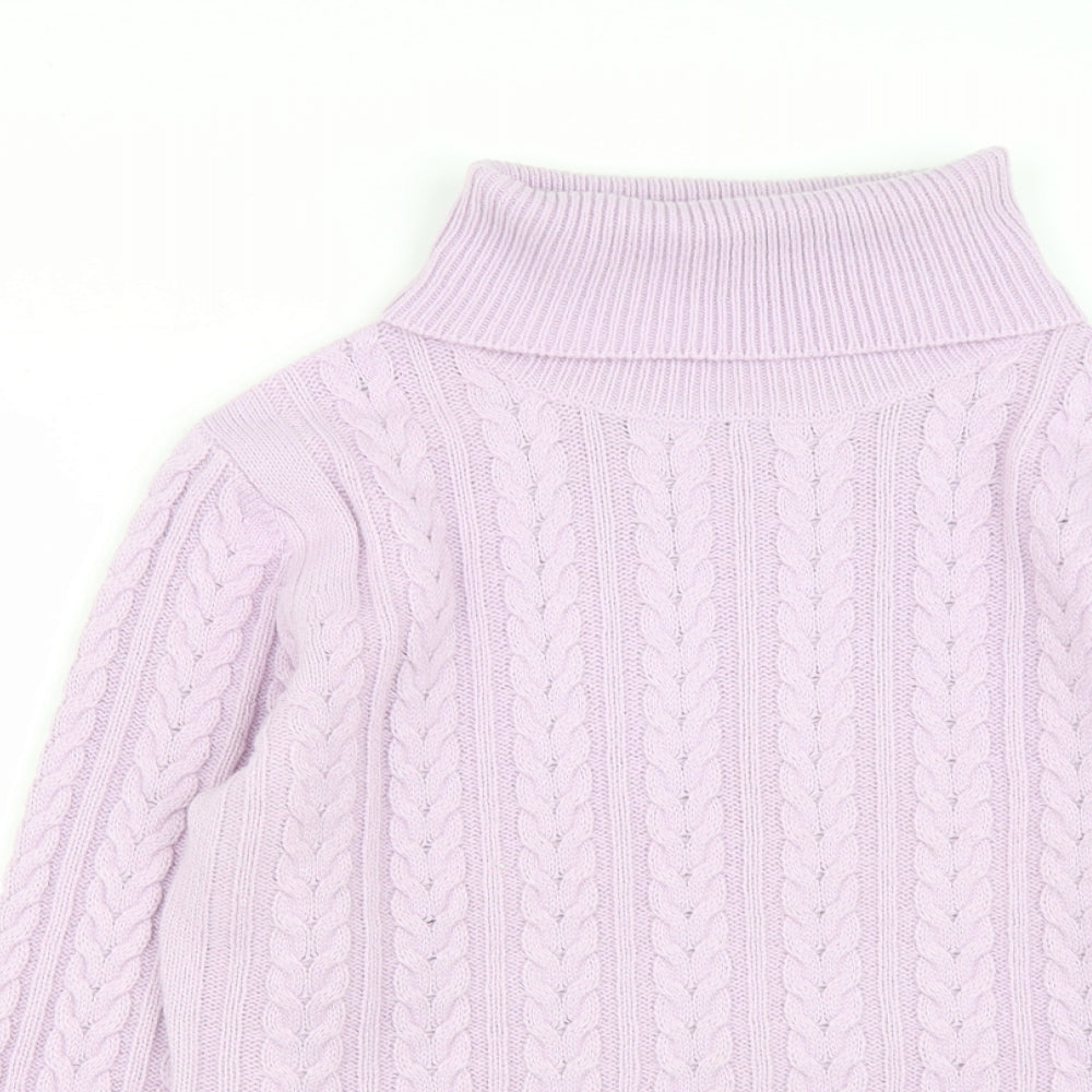 Damart Womens Purple Roll Neck  Acrylic Pullover Jumper Size M