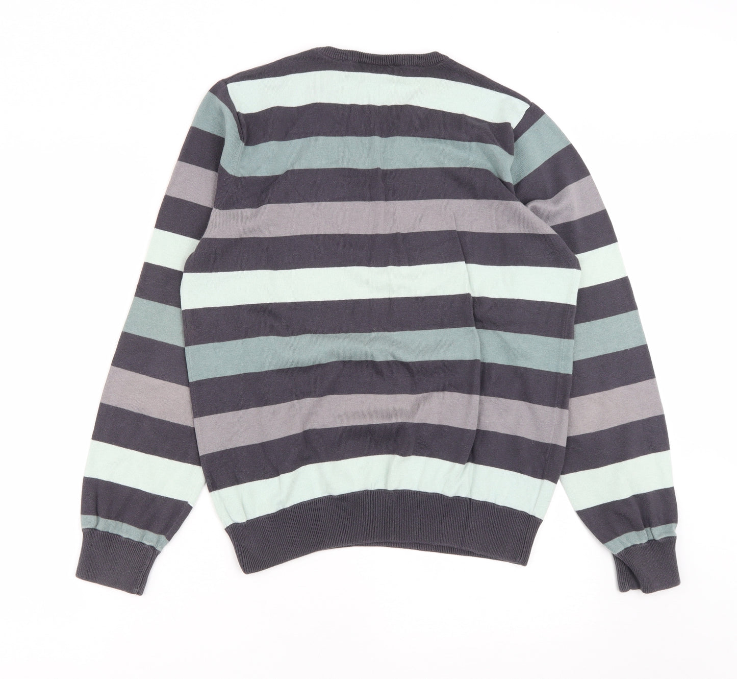 Burton Mens Multicoloured Round Neck Striped Cotton Pullover Jumper Size M
