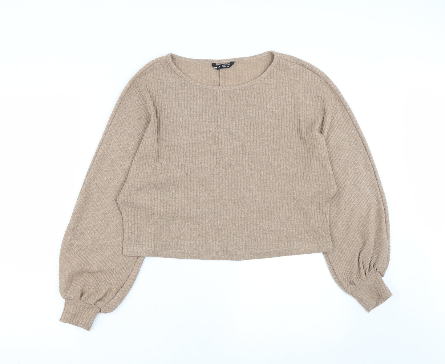 SheIn Womens Brown Round Neck  Polyester Pullover Jumper Size XS