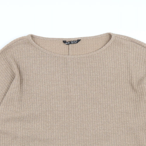 SheIn Womens Brown Round Neck  Polyester Pullover Jumper Size XS