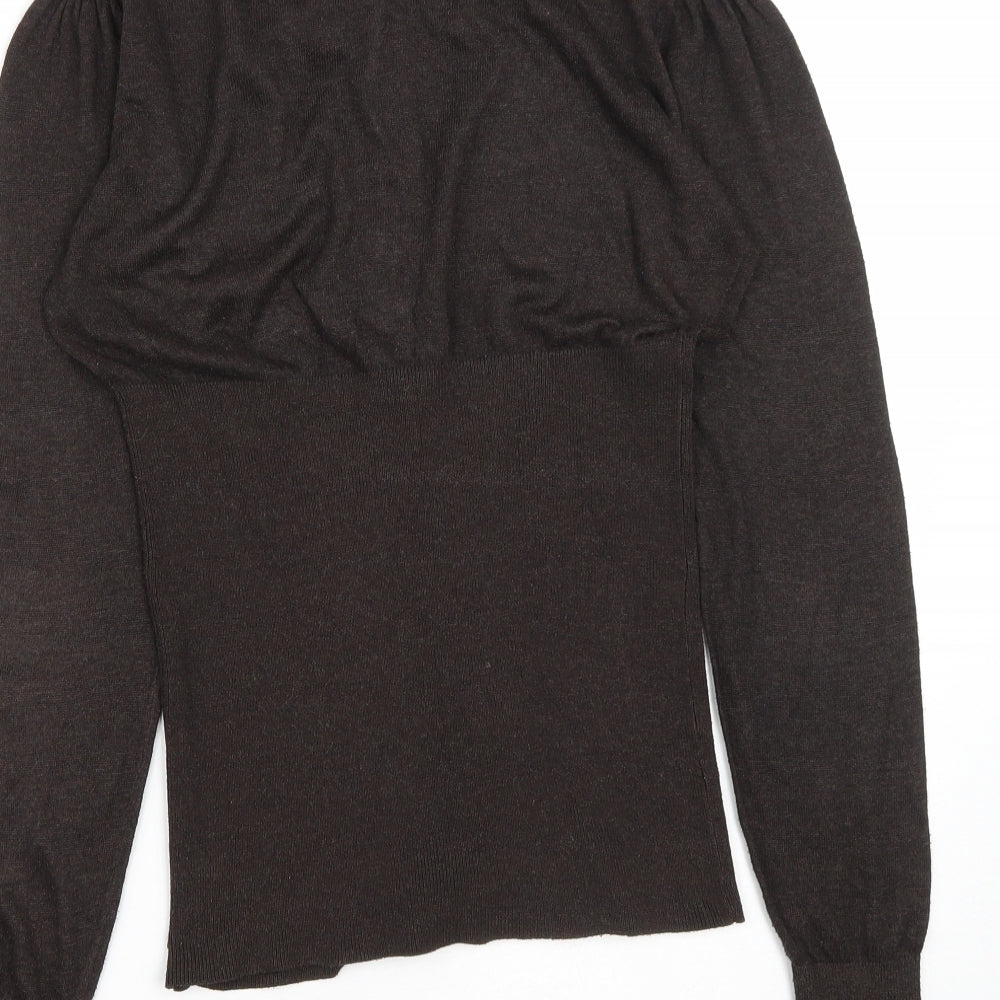 Preworn Womens Beige Round Neck  Acrylic Pullover Jumper Size S