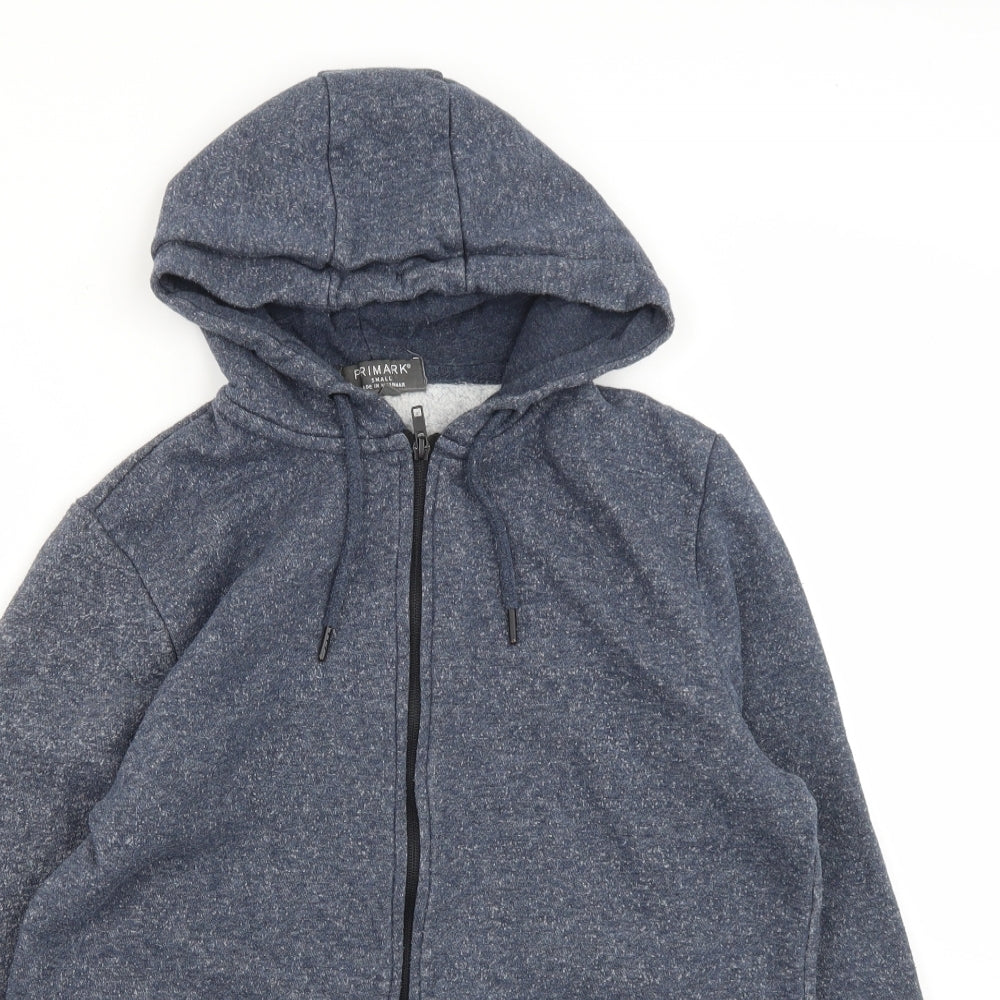 Primark Mens Blue  Cotton Full Zip Hoodie Size S