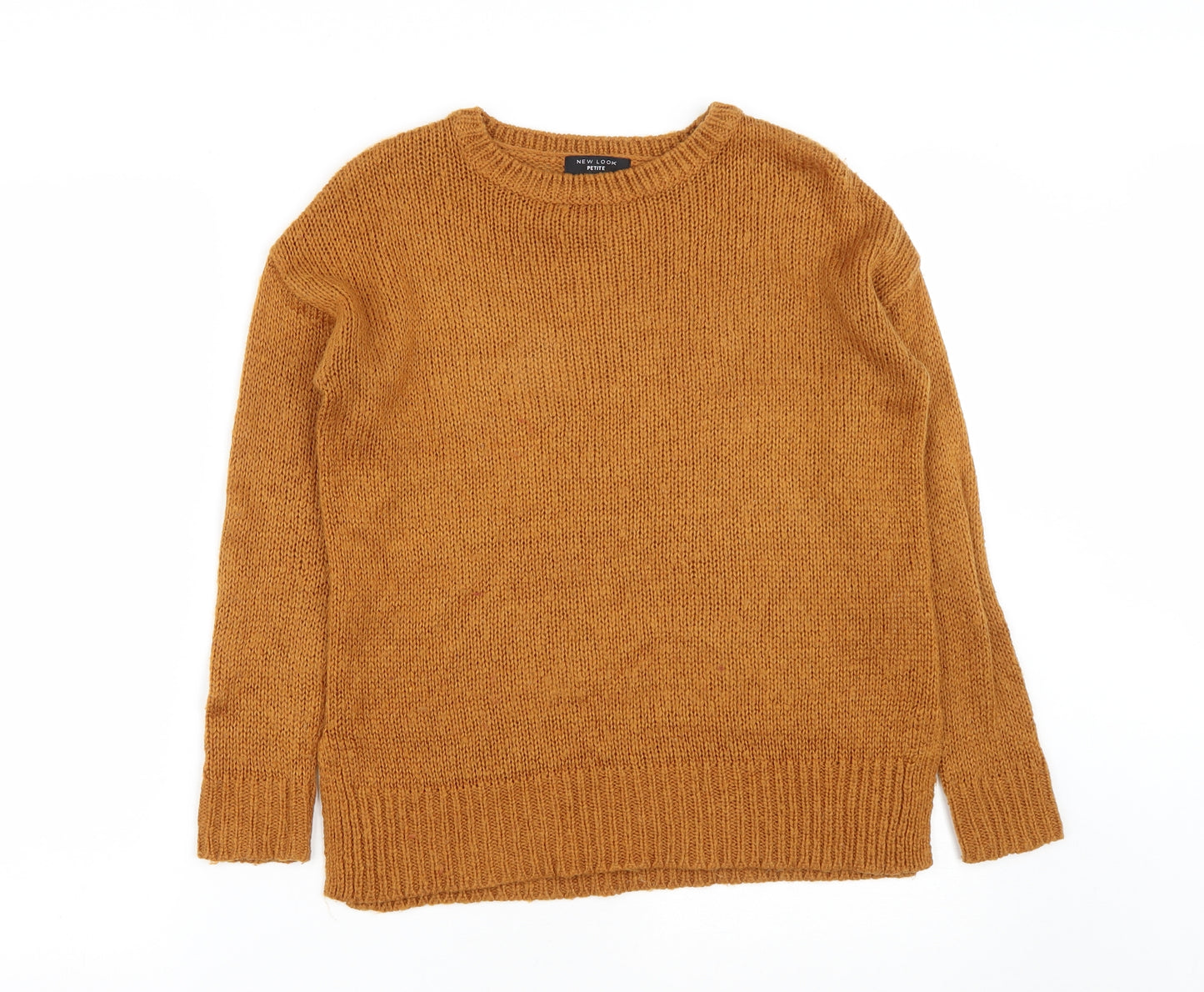 New Look Womens Brown Round Neck  Acrylic Pullover Jumper Size S