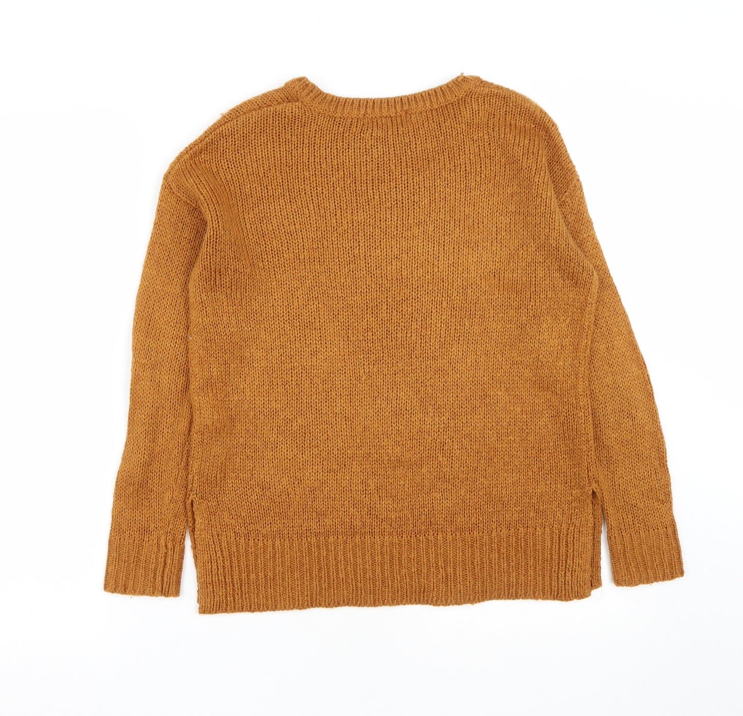 New Look Womens Brown Round Neck  Acrylic Pullover Jumper Size S