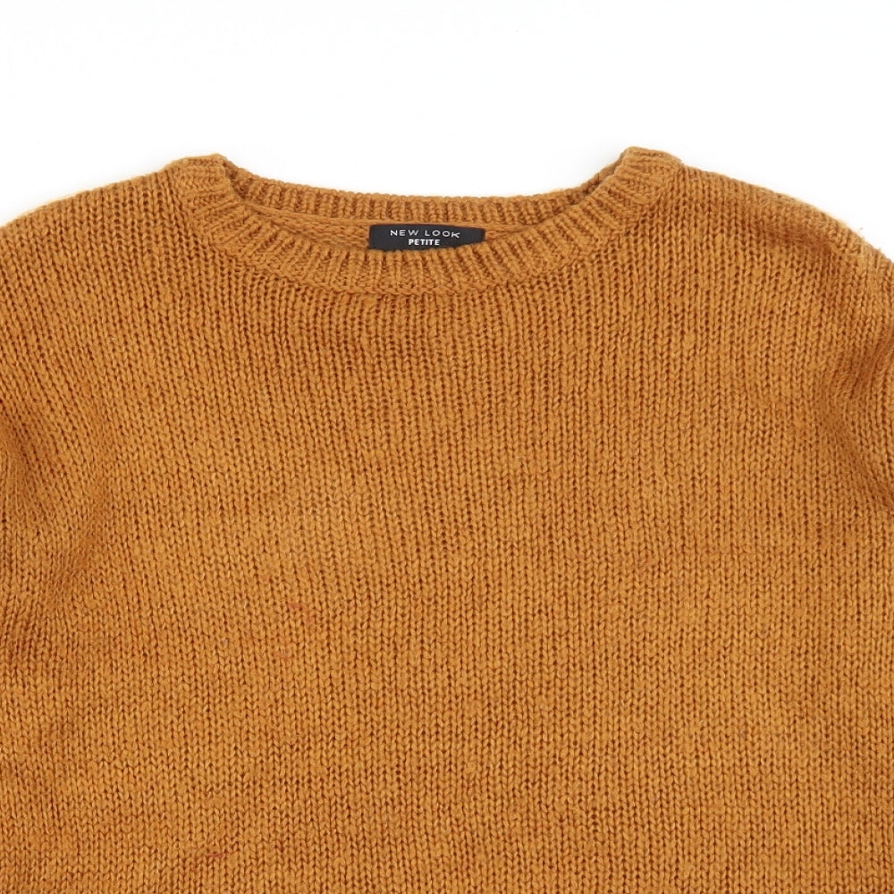 New Look Womens Brown Round Neck  Acrylic Pullover Jumper Size S