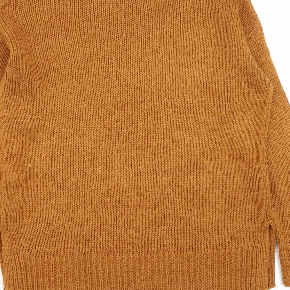 New Look Womens Brown Round Neck  Acrylic Pullover Jumper Size S