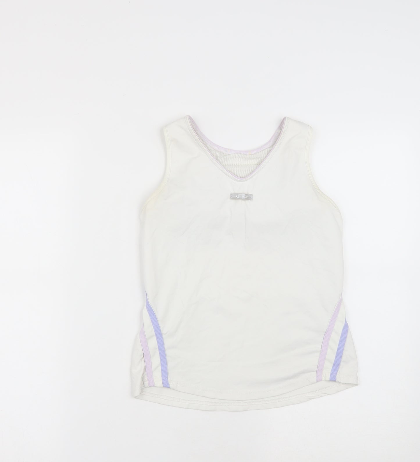 USA Pro Womens White  Polyamide Basic Tank Size M V-Neck