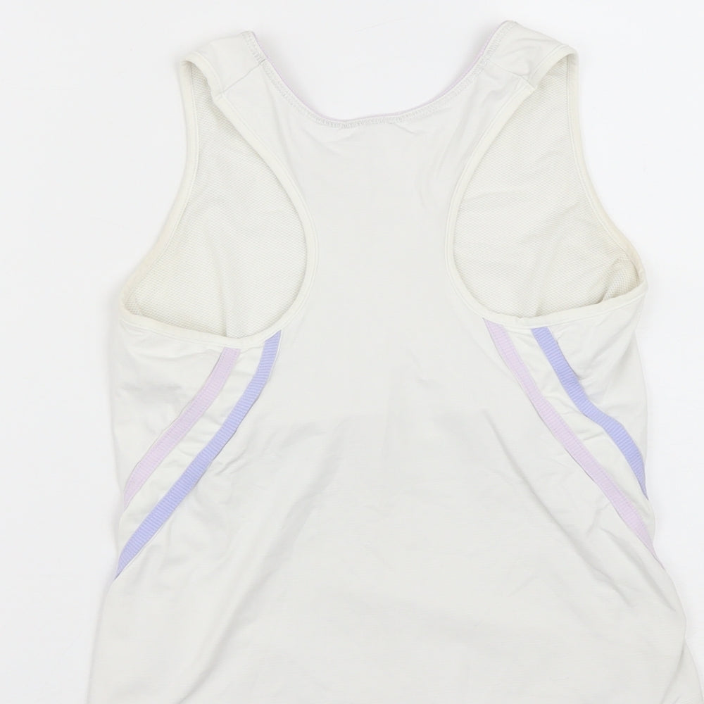 USA Pro Womens White  Polyamide Basic Tank Size M V-Neck