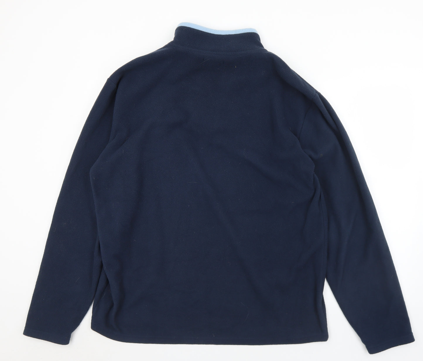 Atlas Mens Blue Collared  Polyester Pullover Jumper Size XL