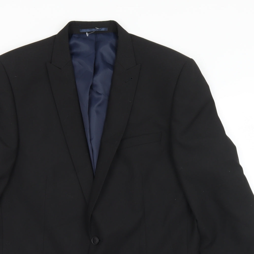 NEXT Mens Black  Polyester Jacket Suit Jacket Size 42