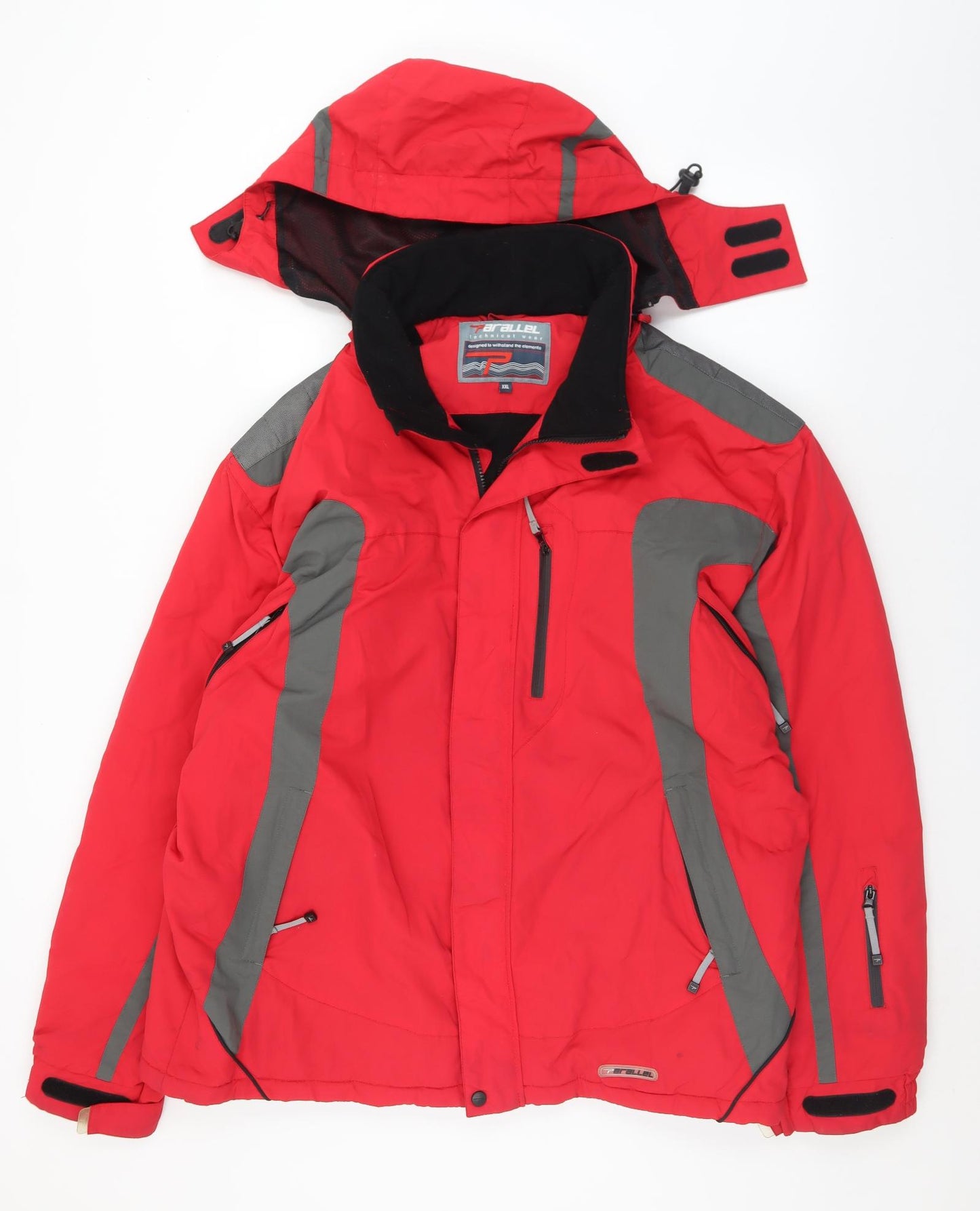 Parallel Mens Red   Windbreaker Coat Size 2XL  Zip - Ski Coat