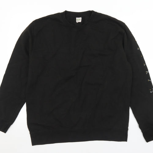 AWD Mens Black  Cotton Pullover Sweatshirt Size L   - Symbols