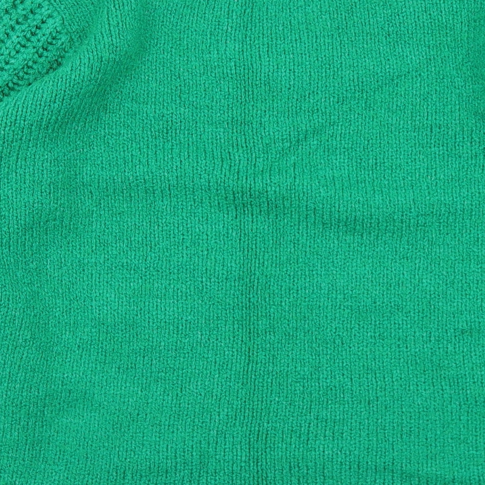 Matalan Womens Green Mock Neck  Acrylic Pullover Jumper Size L